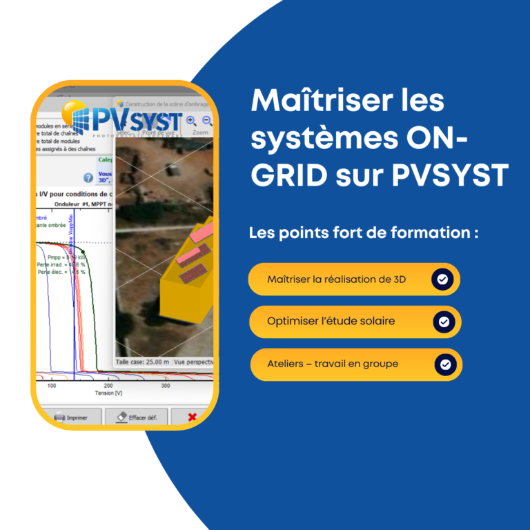 Maîtriser les systèmes ON-GRID sur PVSYST